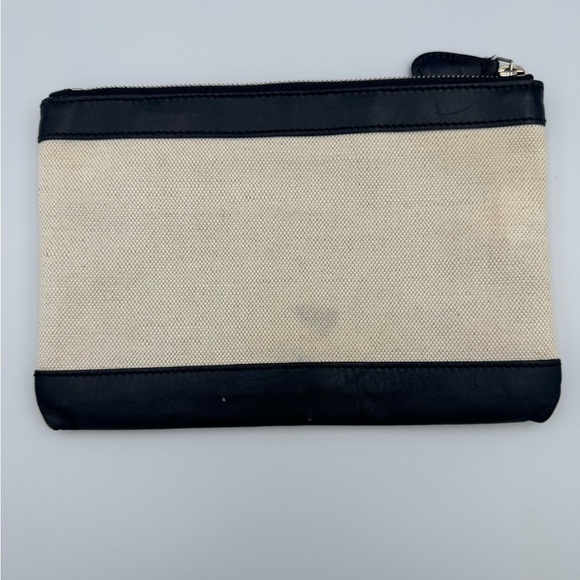 100% Authentic Balenciaga Paris Canvas, Navy Blue Leather Clutch Bag - Picture 5 of 8